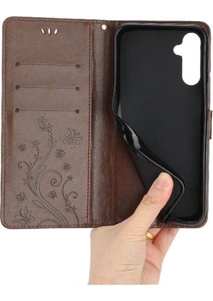 Samsung Galaxy A35 Kickstand Manyetik Kapatma Bilek Kayışı Pu Için Filp Durumda (Yurt Dışından) indirimleri