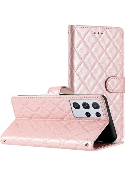 Samsung Galaxy S21 Ultra Pu Deri Cüzdan Kart Yuvaları Tutucu Için Flip Case (Yurt Dışından)
