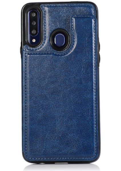 Samsung Galaxy A20S Pu Deri Kickstand Kart Yuvaları Çift Için Cüzdan Kılıf (Yurt Dışından) fırsatları