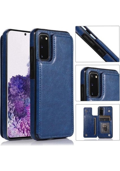 Kart Tutucu Pu Deri Kickstand ile Samsung Galaxy S20 Için Cüzdan Kılıf (Yurt Dışından)