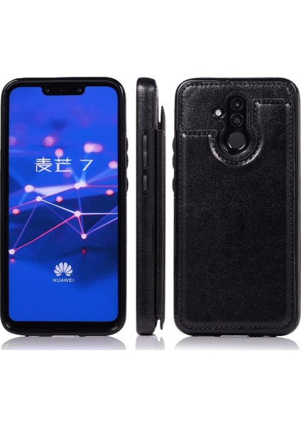Cüzdan Kılıf Huawei Mate 20 Lite Için Kickstand Pu Deri Kart Yuvaları Çift (Yurt Dışından)
