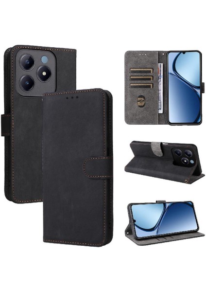 Realme C63 4g Manyetik Kapatma Pu Deri Flip Folio Cüzdan Rfıd Için Kılıf (Yurt Dışından)