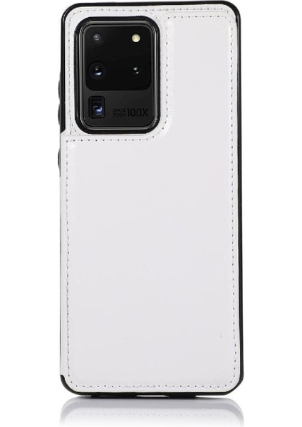 Kart Pu ile Samsung Galaxy S20 Ultra Kickstand Kart Yuvaları Için Cüzdan Kılıf (Yurt Dışından) modelleri