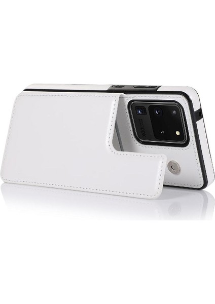 Kart Pu ile Samsung Galaxy S20 Ultra Kickstand Kart Yuvaları Için Cüzdan Kılıf (Yurt Dışından) fırsatları