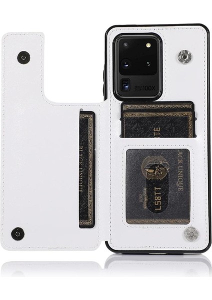 Kart Pu ile Samsung Galaxy S20 Ultra Kickstand Kart Yuvaları Için Cüzdan Kılıf (Yurt Dışından) indirimleri