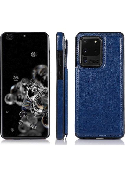 Kart Pu ile Samsung Galaxy S20 Ultra Kickstand Kart Yuvaları Için Cüzdan Kılıf (Yurt Dışından)