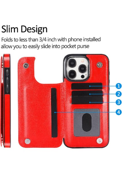 Kart Tutucu Kart Yuvaları Çift ile IPhone 15 Pro Kickstand Için Cüzdan Kılıf (Yurt Dışından) modelleri