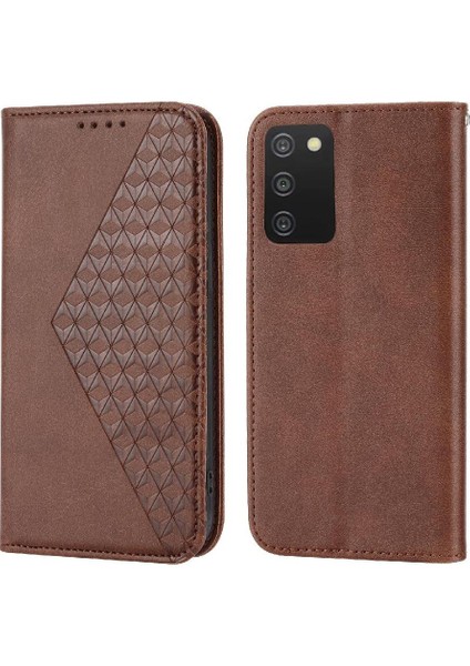 Oppo A57 2022 Günlük Kullanım Için Flip Case Standı El Kayışı Eşkenar Dörtgen Şekli Cüzdan (Yurt Dışından)