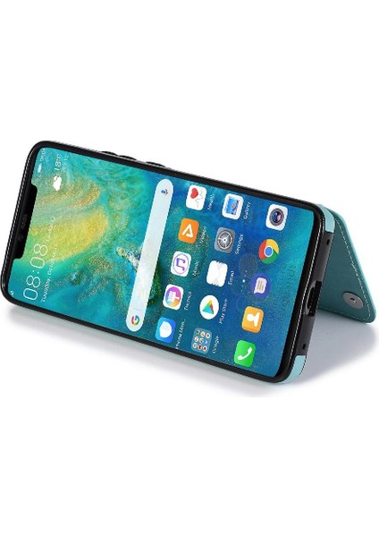 Cüzdan Kart Tutucu Kılıf ile Huawei Mate 20 Pro Çift Düğmeler Pu Flip (Yurt Dışından)