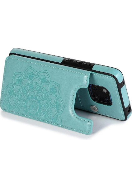 Cüzdan Kart Tutucu Kılıf ile Huawei Mate 20 Pro Çift Düğmeler Pu Flip (Yurt Dışından)
