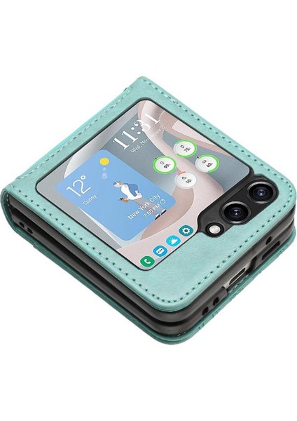 Samsung Galaxy Z Flip5 Pu Deri Kart Tutucu Bilek Kayışı Için Filp Durumda (Yurt Dışından) modelleri