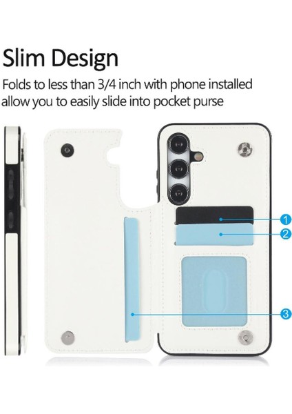 Kart ile Samsung Galaxy S24 Artı Kart Yuvaları Pu Deri Için Cüzdan Kılıf (Yurt Dışından) fırsatları