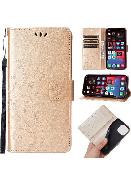 IPhone 15 Için Filp Durumda Pro Manyetik Kapatma Kart Tutucu Pu Deri Bilek (Yurt Dışından)