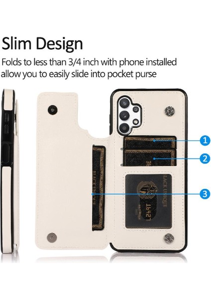 Kart Pu ile Samsung Galaxy A32 5g Çift Manyetik Toka Için Cüzdan Kılıf (Yurt Dışından) indirimleri