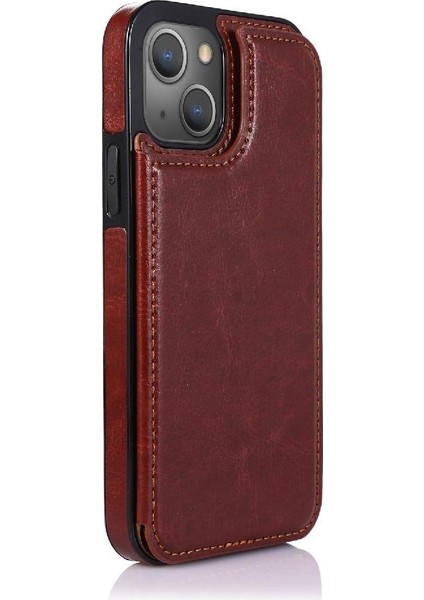 Kart Tutucu Kickstand Kart Yuvaları Pu ile IPhone 13 Mini Için Cüzdan Kılıf (Yurt Dışından) indirimleri