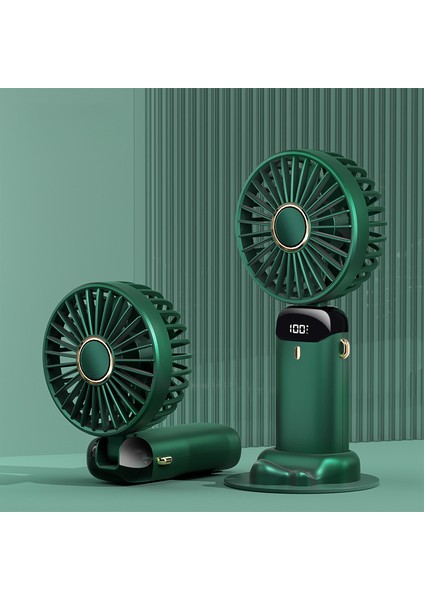 1 Adet Mini Taşınabilir Fan, El Tipi Fan Kişisel Mini Fan USB Şarj Edilebilir 5 Hızlı, 90° Katlanabilir Pil LED Ekranlı, Okul Malzemeleri Için Masaüstü Fan Çalışma Süresi (Yurt Dışından)
