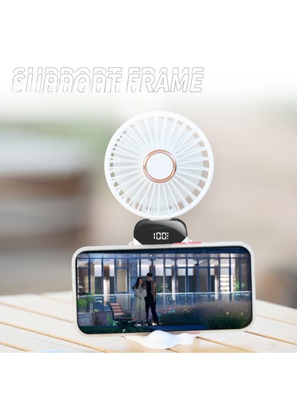 1 Adet Mini Taşınabilir Fan, El Tipi Fan Kişisel Mini Fan USB Şarj Edilebilir 5 Hızlı, 90° Katlanabilir Pil LED Ekranlı, Okul Malzemeleri Için Masaüstü Fan Çalışma Süresi (Yurt Dışından)