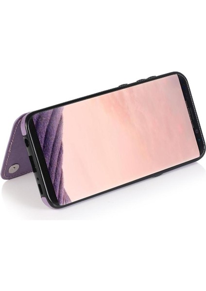 Samsung Galaxy S8 Artı Çift Düğmeler Pu Için Kart Tutucu Kılıf ile Cüzdan (Yurt Dışından)