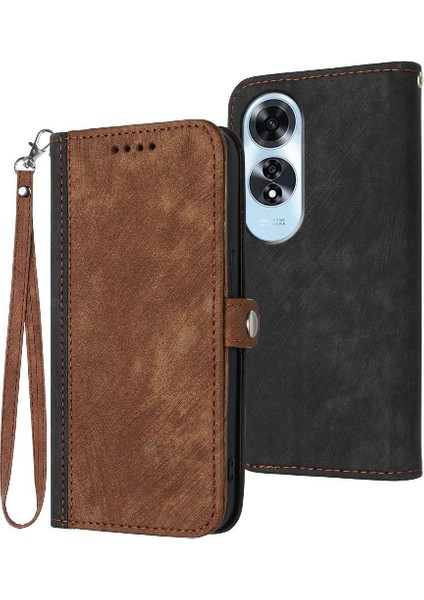 Oppo A60 Flip Folio Kitap Pu Deri Manyetik Kapatma Için Kılıf Kart ile (Yurt Dışından)