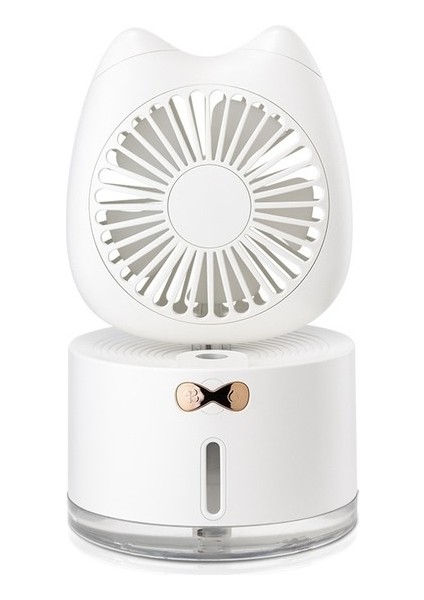 Bd-Mm1 Kedi Şekli Ev Masaüstü Şarj Edilebilir Sprey Nemlendirici Fan (Beyaz) (Yurt Dışından)