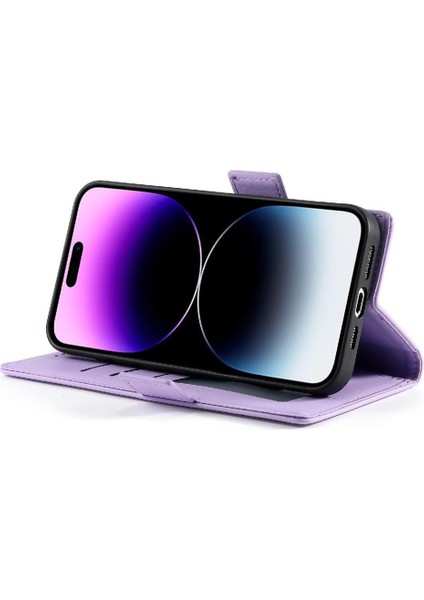 IPhone 14 Için Flip Case Pro Max Cüzdan Flip Kartvizit Yuvaları Günlük Kullanım (Yurt Dışından)