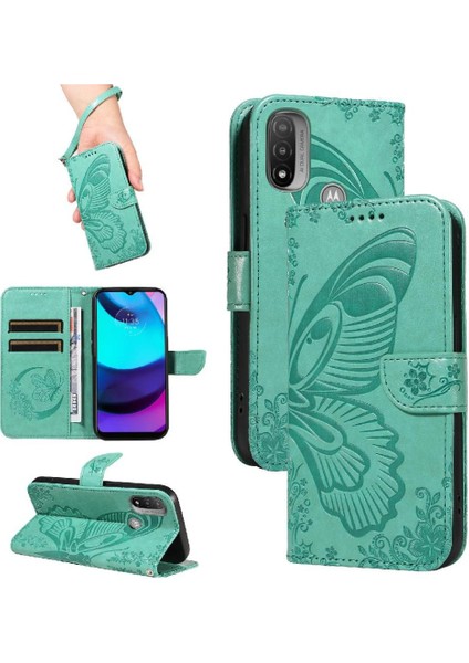 Motorola Moto E20/E30/E40 Için Flip Case Kredi ile Ayrılabilir El Kayışı (Yurt Dışından)