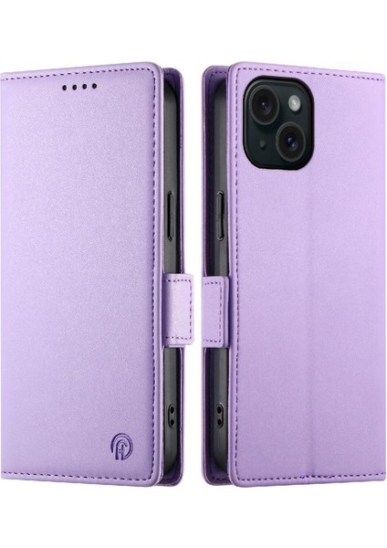 IPhone 15 Için Flip Case Günlük Kullanım Kart Yuvaları Flip Iş Cüzdan (Yurt Dışından)
