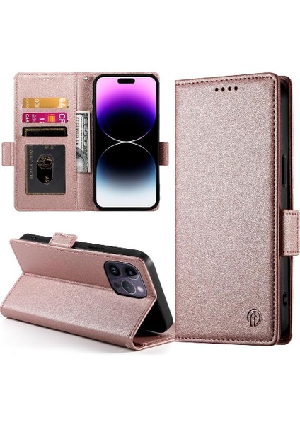 IPhone 14 Için Flip Case Pro Max Cüzdan Flip Kartvizit Yuvaları Günlük Kullanım (Yurt Dışından)