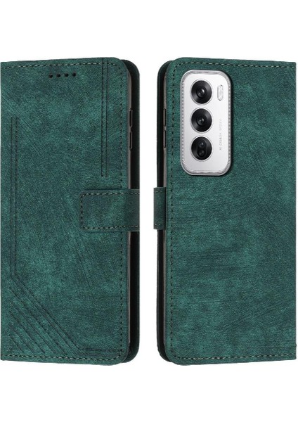 Oppo Oppo 12 5g Cüzdan Kickstand Kart Ekleme Pu Deri Için Flip Case (Yurt Dışından)