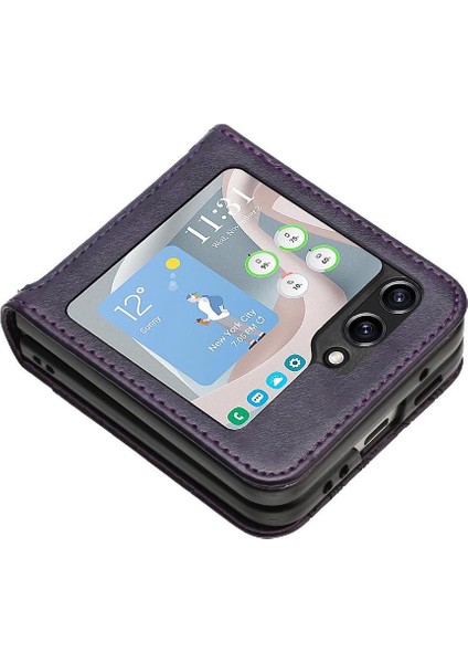 Samsung Galaxy Z Flip6 Manyetik Kapatma Bilek Kayışı Pu Kart Için Flip Case (Yurt Dışından) fırsatları