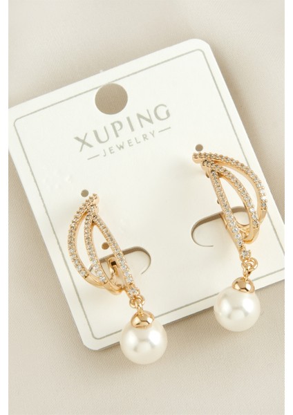 E-Bijuteri Xuping Inci Lüks Çelik Küpe