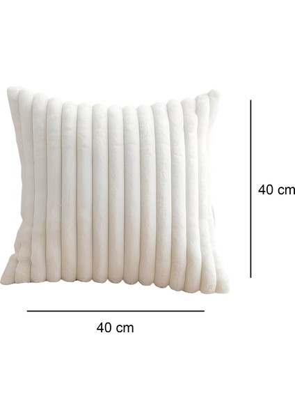 Soft Peluş Kumaş 2'li Kırlent Kılıfı Ekru 241548 fırsatları