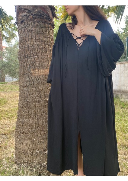 Bağcıklı, Balon Kol, Çift Yönlü Elbise