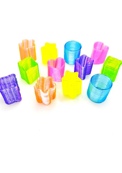 Yıldız Şekilli Neon Sarı Stres Yayı Oyuncak Stres Yayı - 3 cm Çapında - 1 Adet