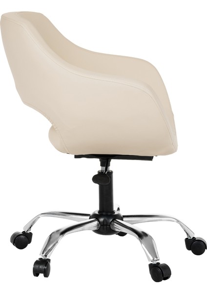 Krom Metal Ayaklı Ofis Çocuk Odası Çalışma Sandalyesi (Ayarlanilabilir) Deri Ciervo modelleri