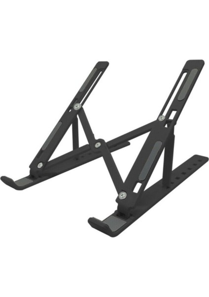 Tekno Trust 20 cm 7 Kademeli Ayarlı Katlanabilir Laptop Tablet Standı Siyah (4202) 7 cm Siyah 30 cm Metal