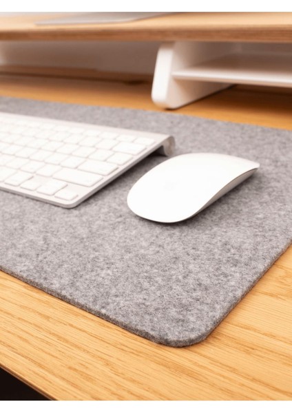 Tekno Trust Ahşap 1 Yıl Premium Keçe Klavye Mouse Pad - Şık Çalışma Masası Pad - Masaüstü Klavye Pad 100 cm Ahş