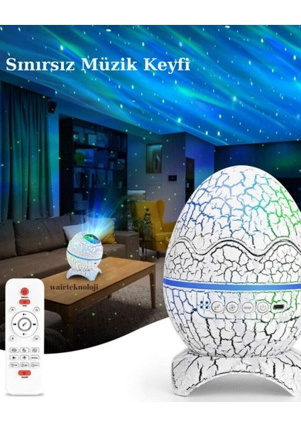 Dinozor Yumurtası Gece Masa Lambası Bluetooth Hoparlör LED Lamba Galaxy Projektör LED Işık