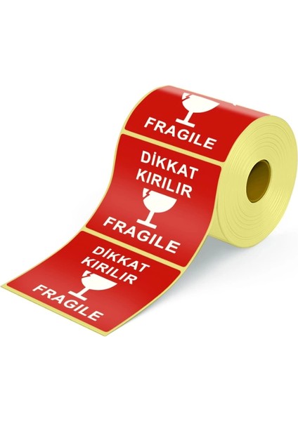 Dikkat Kırılır Etiketi 10X10 - 250 Etiket