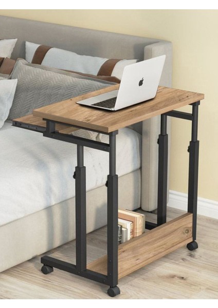 Tekno Trust 70 cm Yükseklik Ayarlı ve Klavyelikli Laptop Sehpası ve Çalışma Masası - Atlantik Çam (Tekerli) Ova fiyatları
