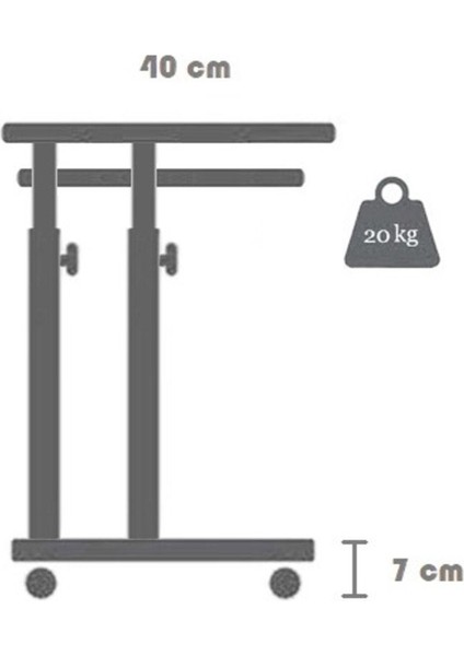 Tekno Trust 70 cm Yükseklik Ayarlı ve Klavyelikli Laptop Sehpası ve Çalışma Masası - Atlantik Çam (Tekerli) Ova fırsatları