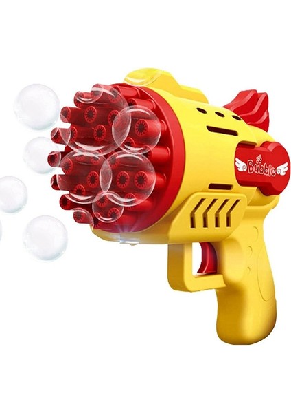 1 Pcs Yellow Bubbles Gun 29 Delikli Çoklu Köpük Atan Tabanca Sarı Köpük Tabancası 2 Solisyon