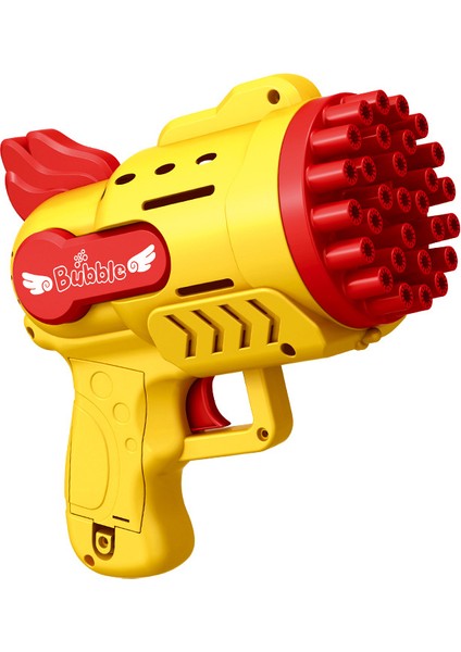 1 Pcs Yellow Bubbles Gun 29 Delikli Çoklu Köpük Atan Tabanca Sarı Köpük Tabancası 2 Solisyon