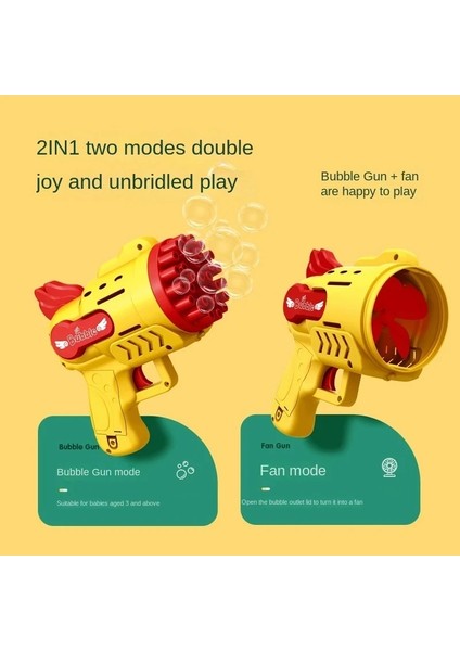 1 Pcs Yellow Bubbles Gun 29 Delikli Çoklu Köpük Atan Tabanca Sarı Köpük Tabancası 2 Solisyon