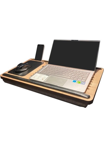 Tekno Trust 55 cm Solak Telefon ve Tablet Bölmeli Minderli Laptop Sehpası Notebook Bilgisayar Çalışma Masası 55