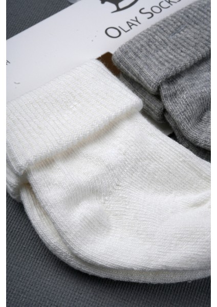 Olay Socks Pamuk 9lu Bebek Çorap, Bebek Mavi Gri 9lu Çorap Seti, Yeni Doğan Hediyelik 9lu Çorap Seti