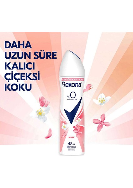 Kadın Sprey Deodorant Musk %0 Alüminyum 150 ml x3