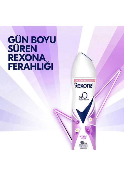 Kadın Sprey Deodorant Mystic Love %0 Alüminyum 150 ml x3