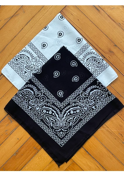 Rupen Kraft %100 Pamuklu Klasik Şal Desen 2 Adet Bay&bayan Bandana Renkli Bandana Etnik Desenli Bandana