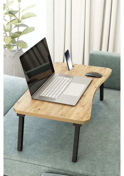Tekno Trust 60 cm Laptop Sehpası Seyyar Kahvaltı Masası Katlanır Çalışma Leptop Sehpası 24 cm Suntalam 35 cm Ka